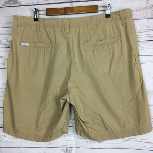 Columbia Mens 40 Shorts Brown Lightweight Cotton Trail Camping - Picture 1 of 10